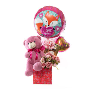 Caja con Oso Rosa